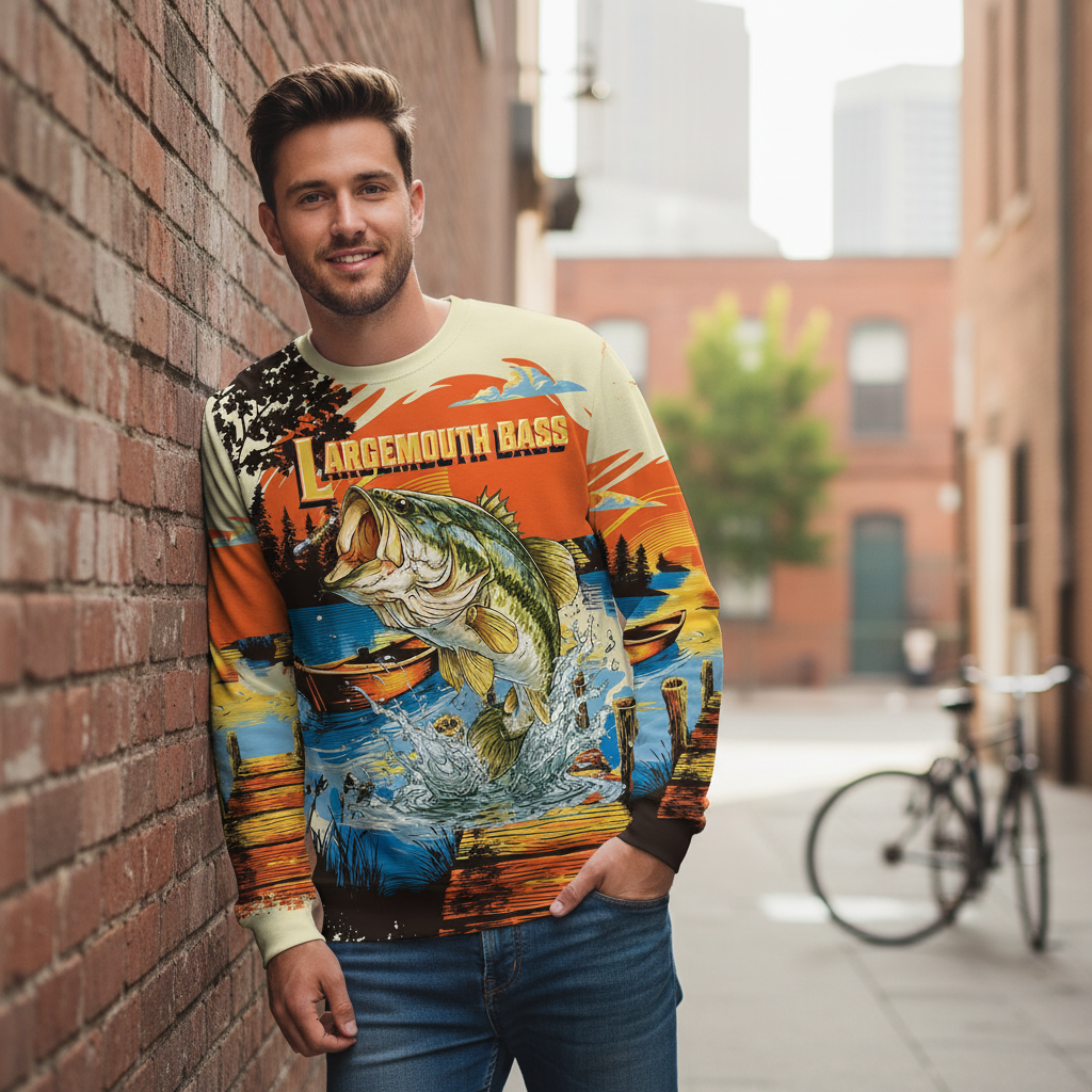 Largemouth Bass Jumping All Over Print Shirt