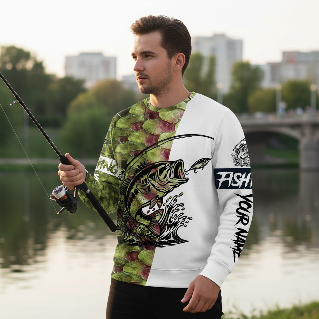 Bass Fishing Team Jerseys Green All Over Print Shirt