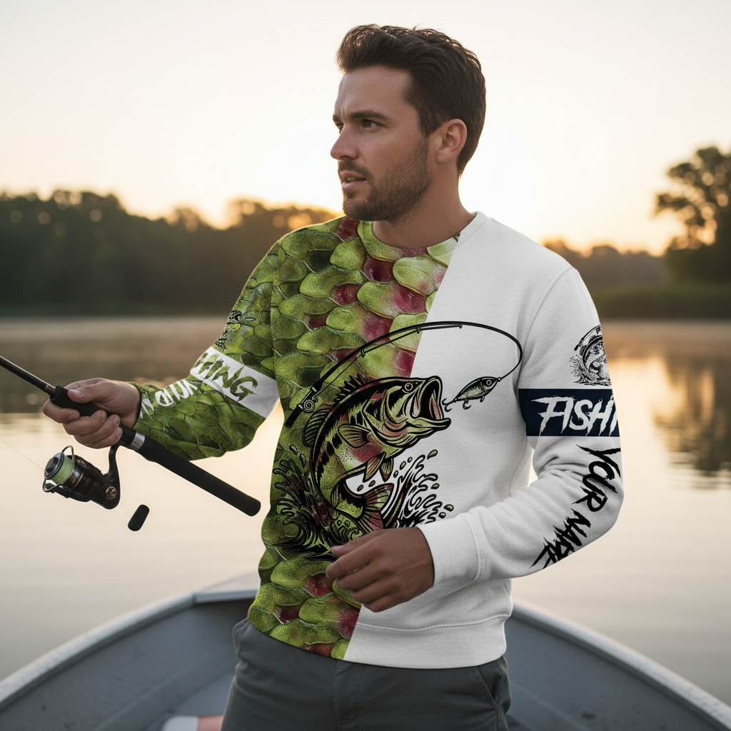 Bass Fishing Team Jerseys Green All Over Print Shirt