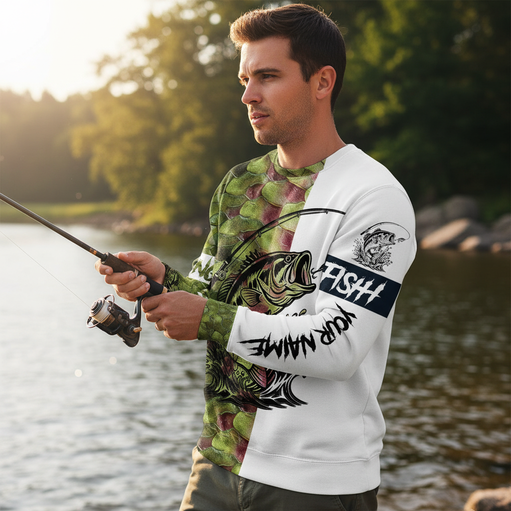 Bass Fishing Team Jerseys Green All Over Print Shirt