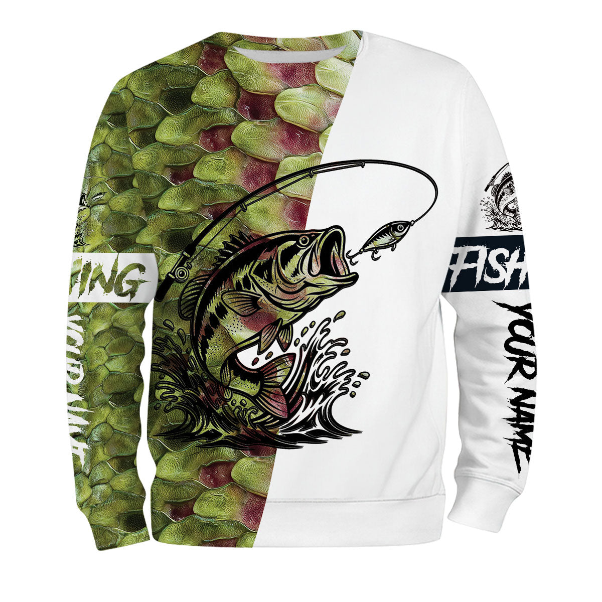 Bass Fishing Team Jerseys Green All Over Print Shirt