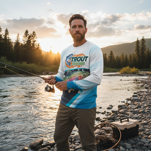 Trout Fish Blue Sport All Over Print Shirt