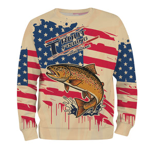 Vintage America Custom Name Trout Fishing All Over Print Shirt
