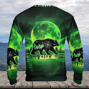 Bear Green Moonlit Art All Over Print Shirt
