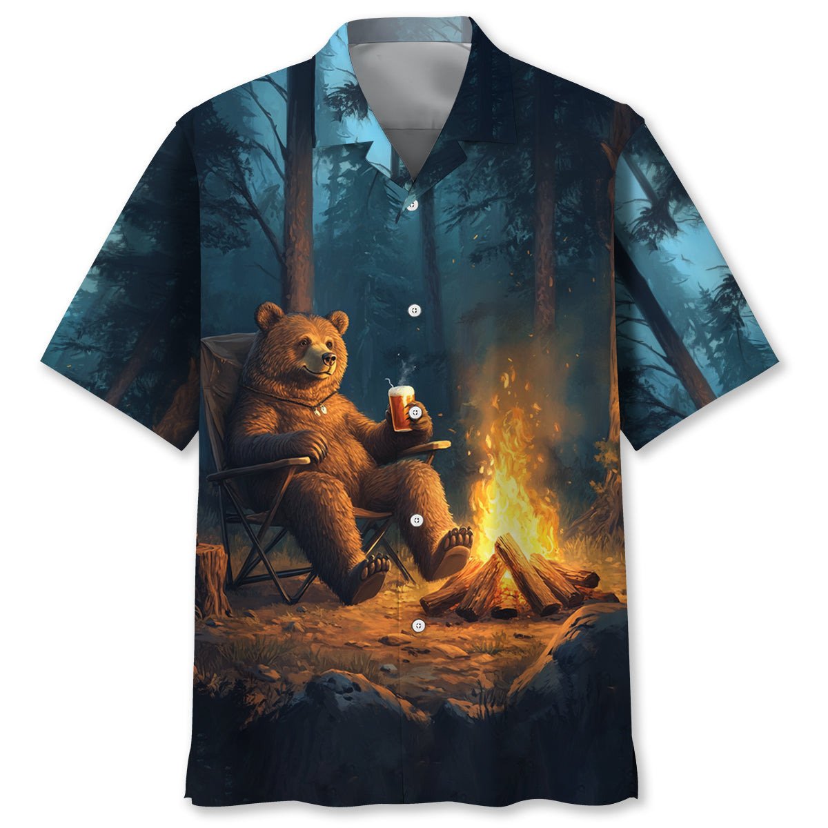 Bear I Don't Always Drink When I'm Camping Hawaiian Shirt