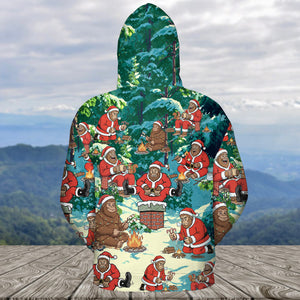 Bigfoot Camping Xmas All Over Print Shirt