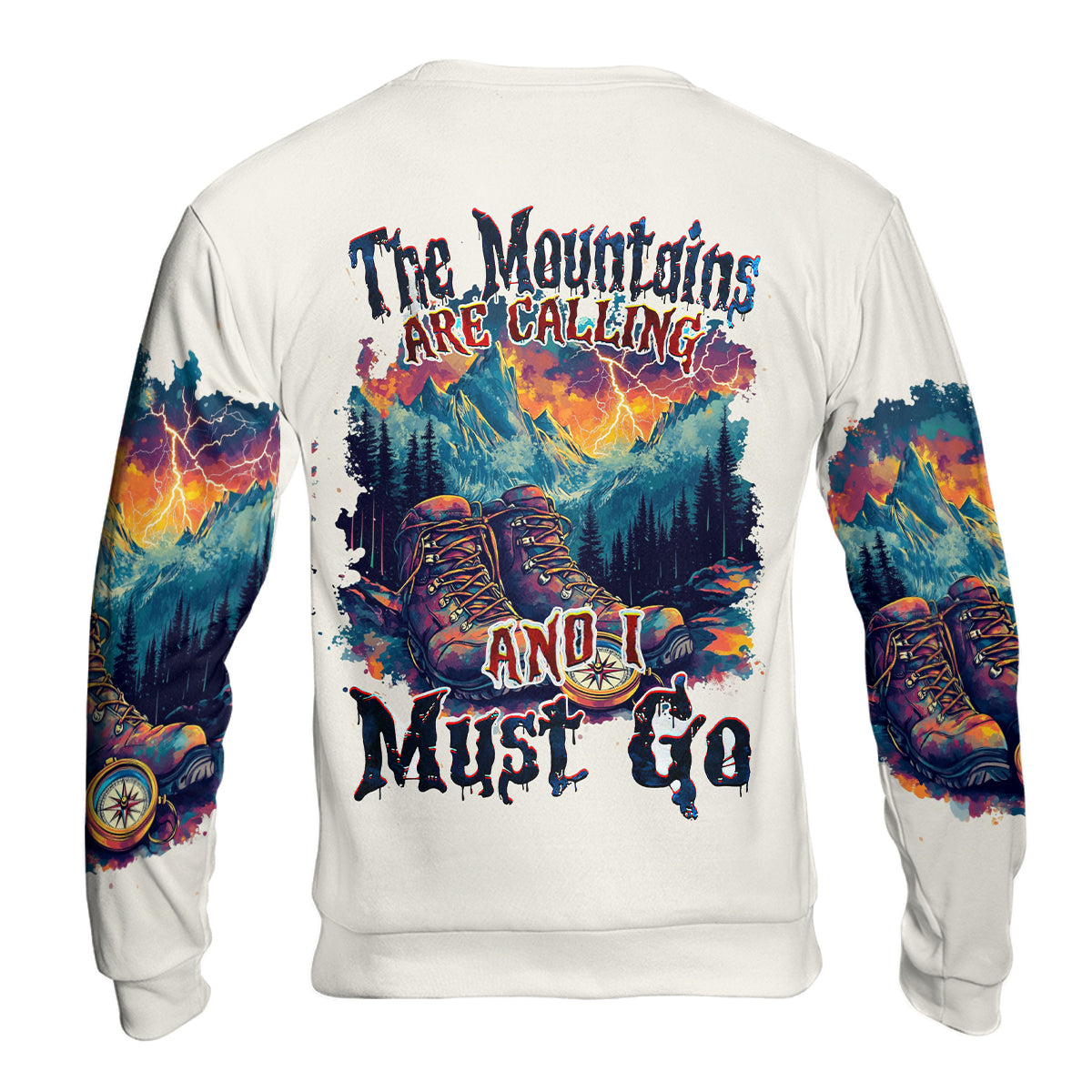 The Mountains Are Calling Compass Boots All Over Print Shirt