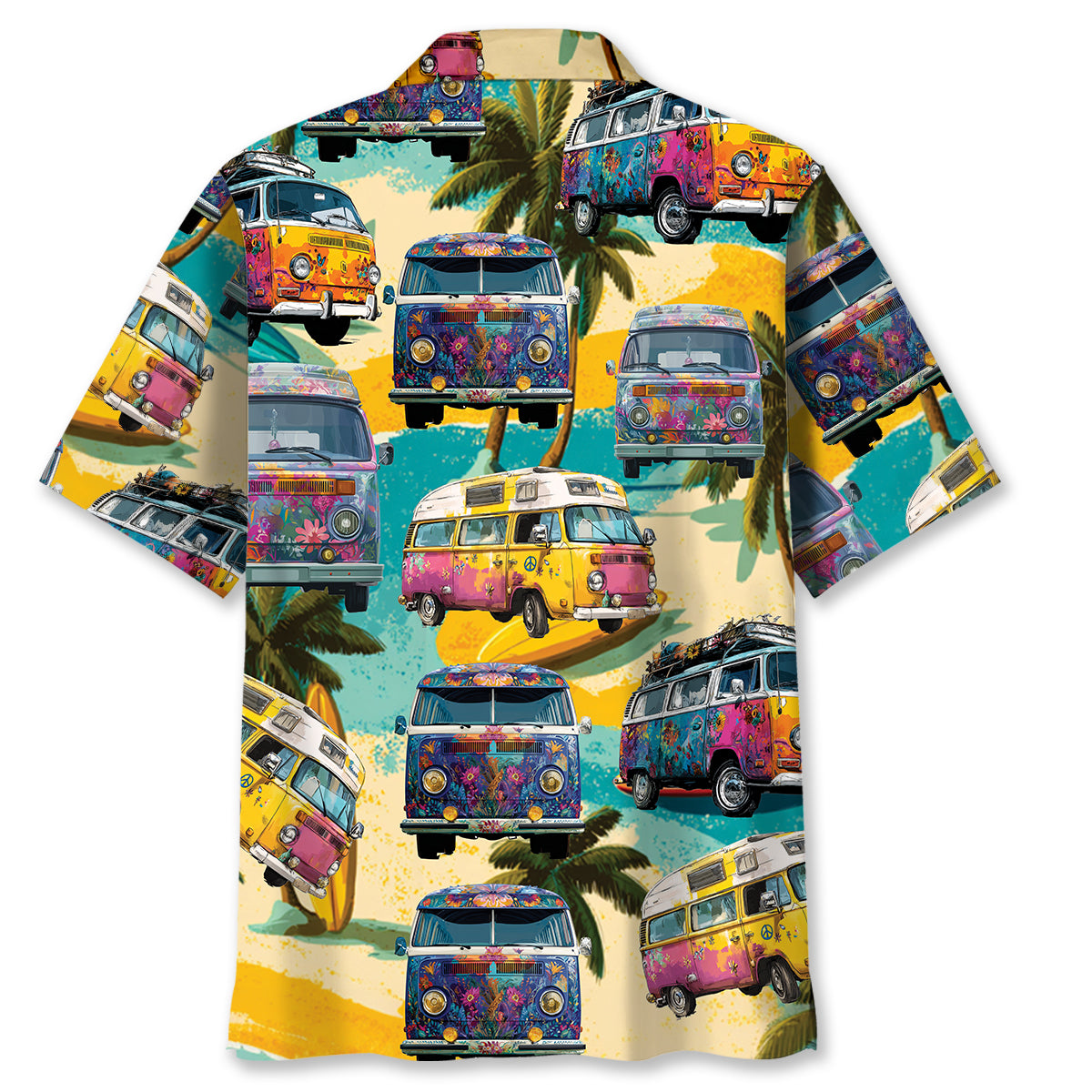 Vintage Camping Car On The Beach Hawaiian Shirt