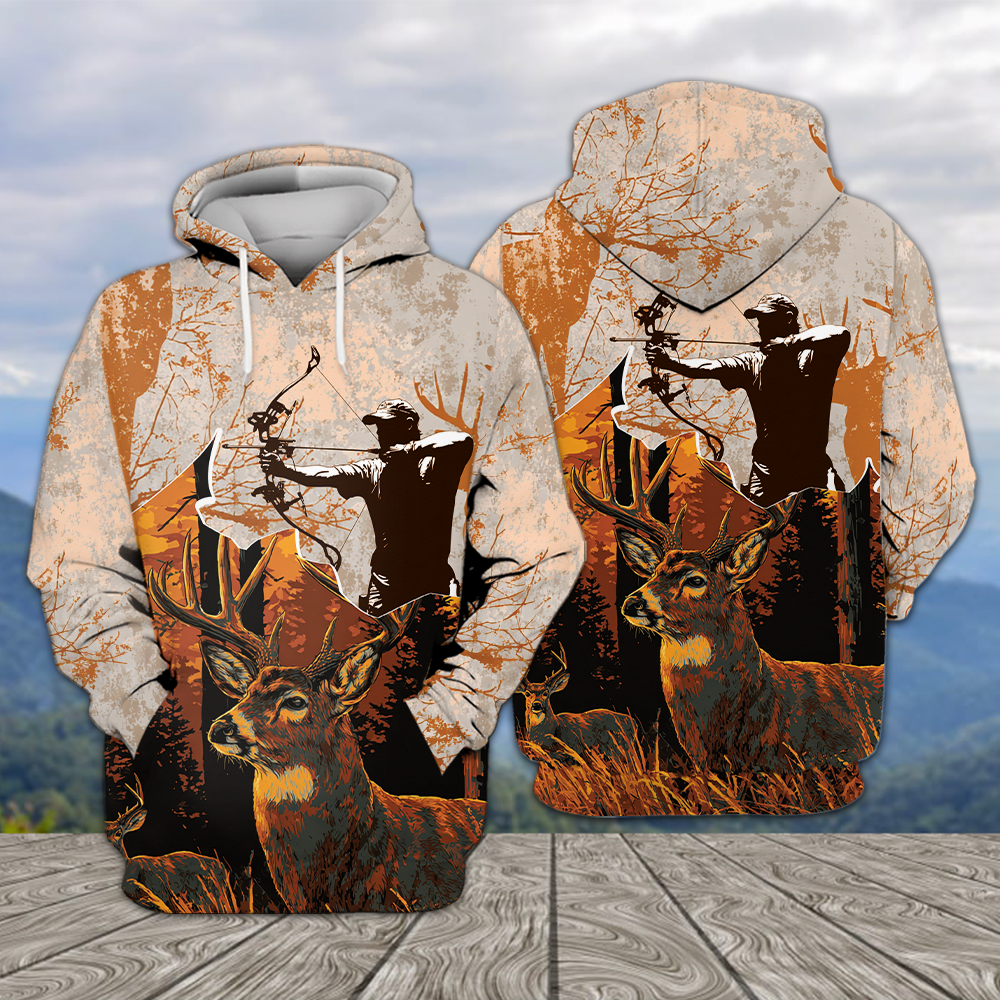 Vintage Deer Hunting Orange All Over Print Shirt