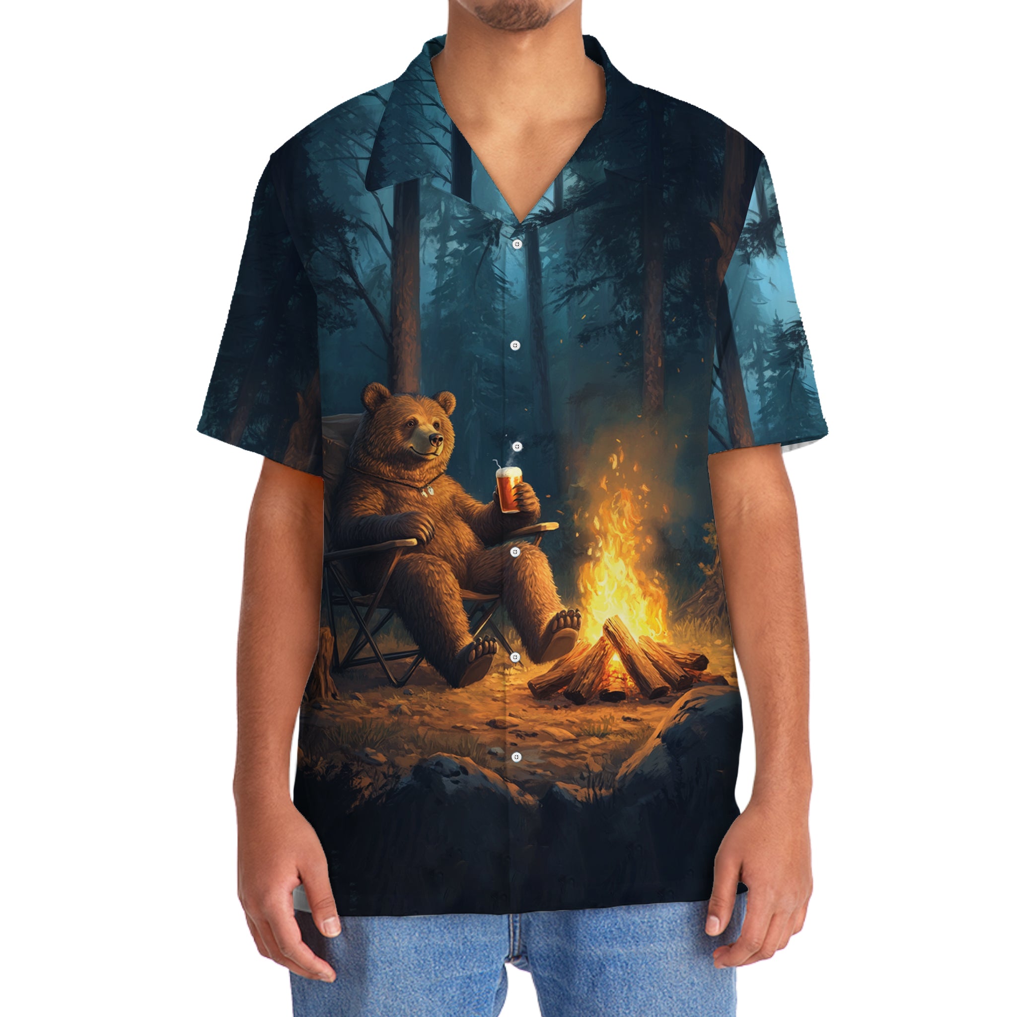 Bear I Don't Always Drink When I'm Camping Hawaiian Shirt
