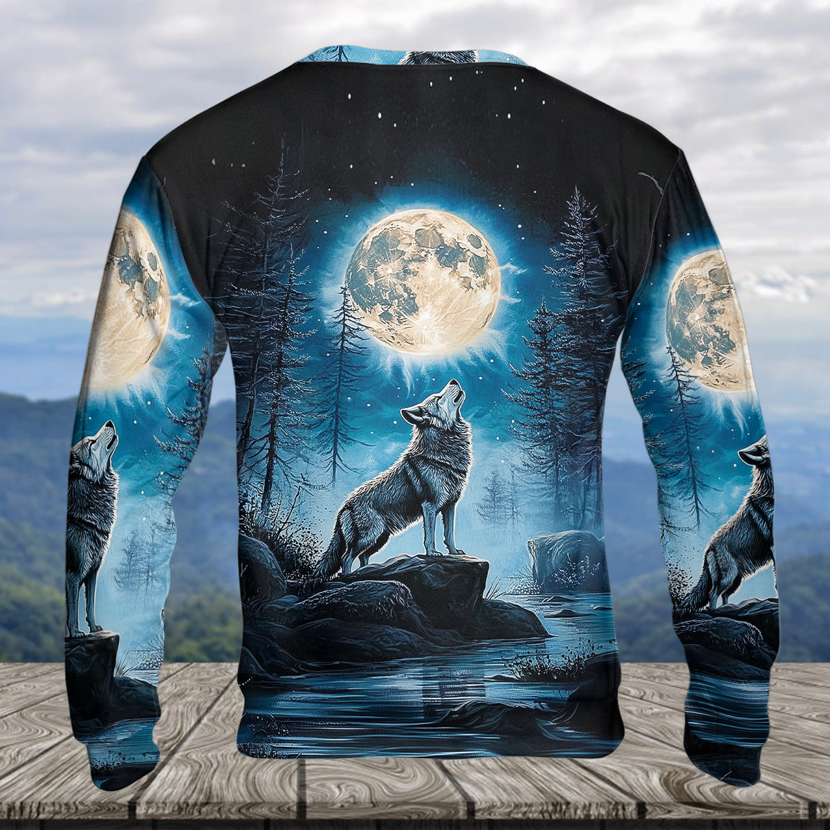 Wolf Moon Light Art All Over Print Shirt