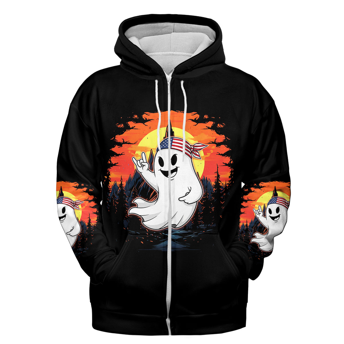 Spooky Boo In The Forest All Over Print Shirt