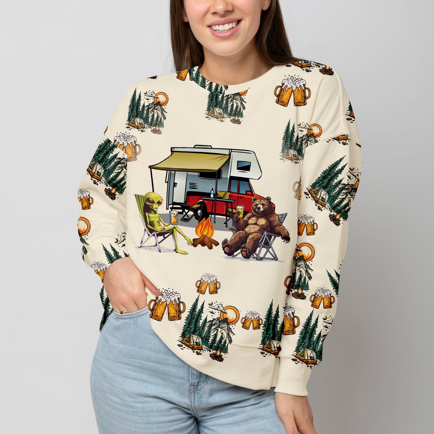 Funny Camping Crazy Friend All Over Print Shirt
