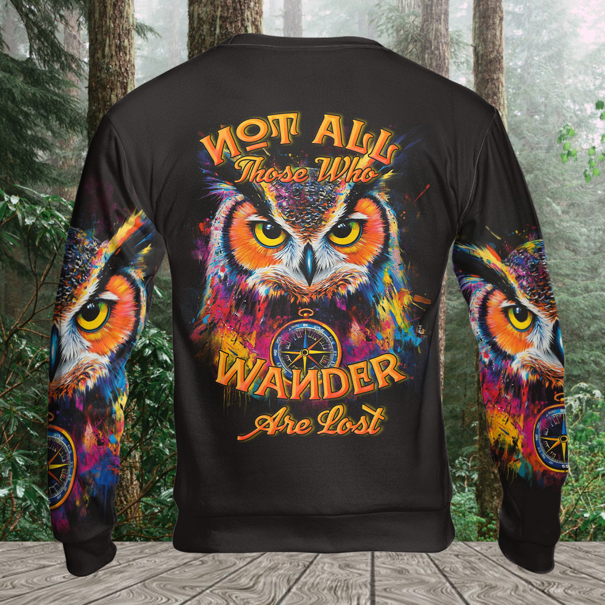 Not All Who Wander Are Lost Owl All Over Print Shirt