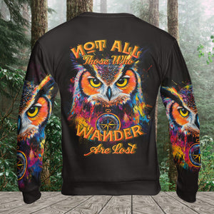 Not All Who Wander Are Lost Owl All Over Print Shirt