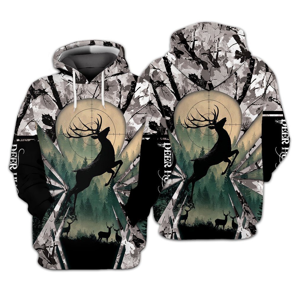 Deer Hunting Peaceful Forest All Over Print Shirt
