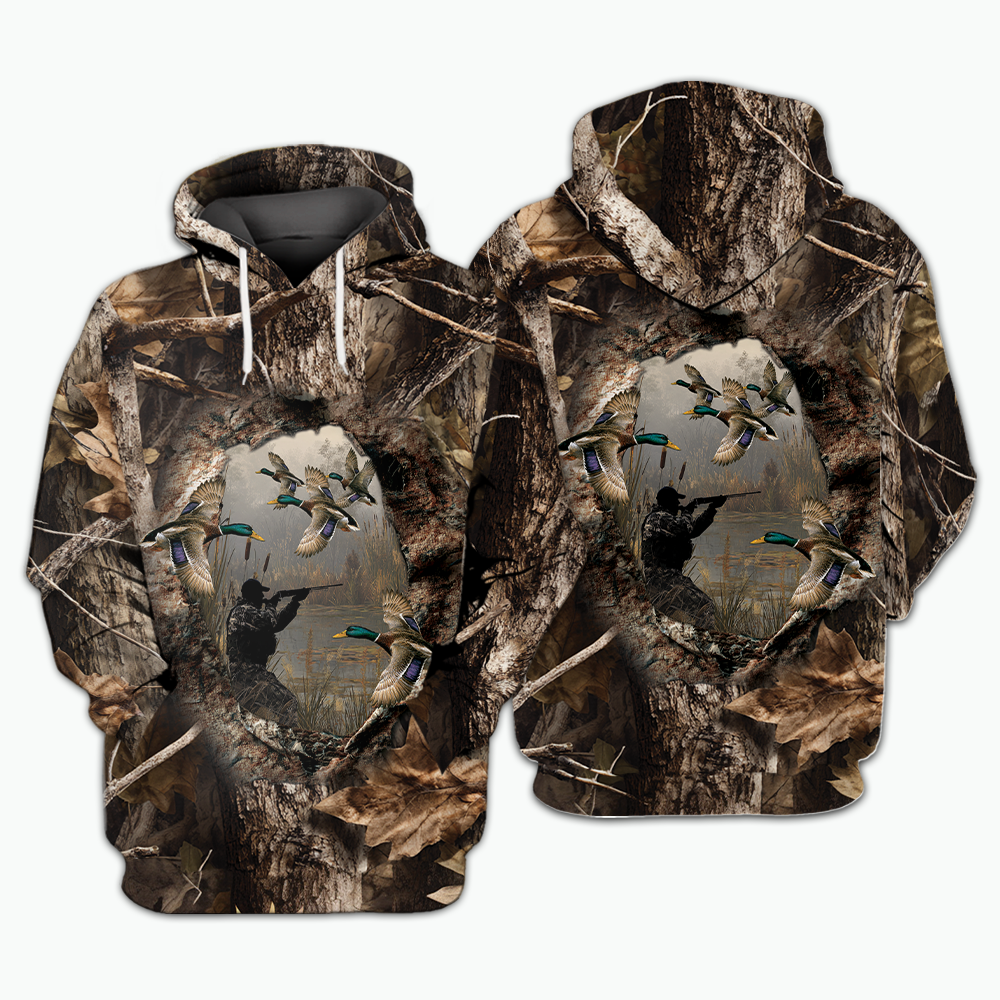 Duck Hunting Camouflage Fabric All Over Print Shirtt