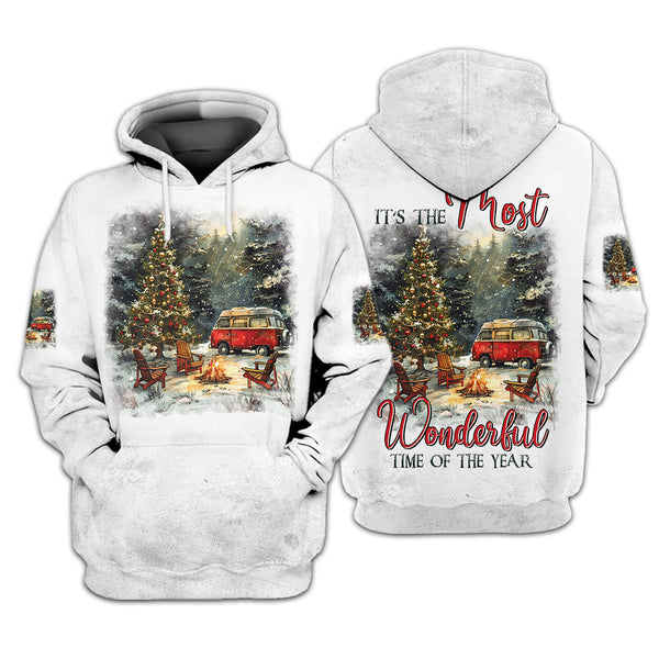 It's The Most Wonderful Time Of Christmas Camping All Over Print Shirt