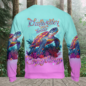 Saltwater Heals Everything Sea Turtle All Over Print Shirt