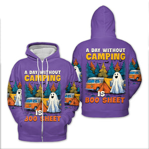 Halloween Camping Ghost – A Day Without Camping Is Boo Sheet All Over Print Shirt