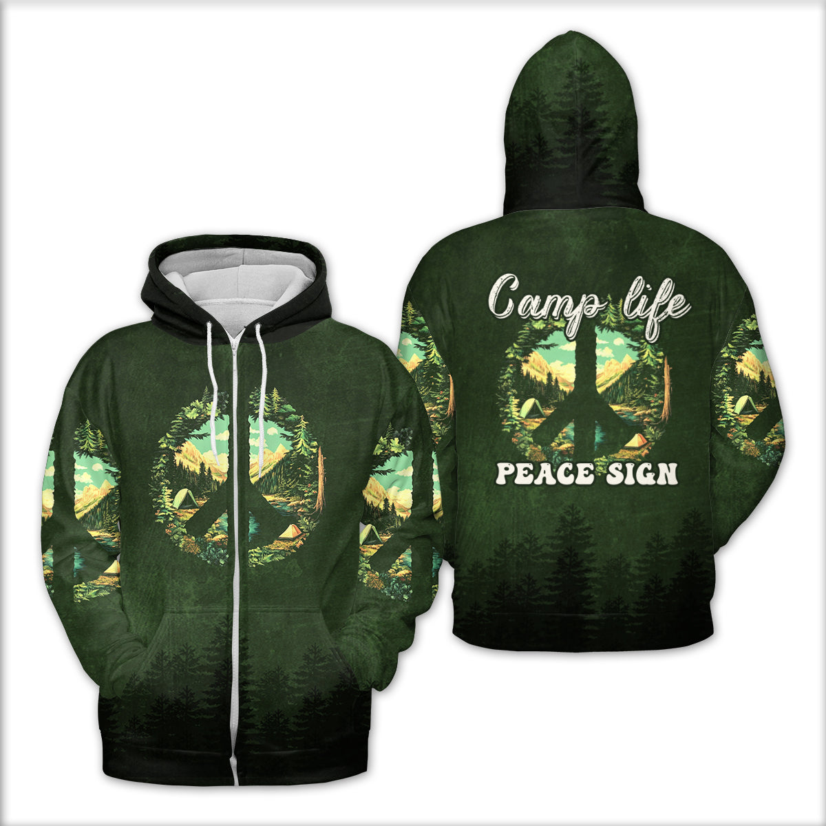 Camp Life Peace Sign All Over Print Shirt