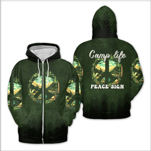 Camp Life Peace Sign All Over Print Shirt
