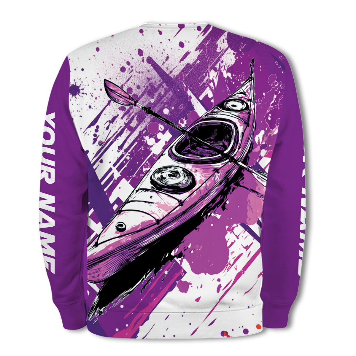 Custom Name Kayaking Purple All Over Print Shirt