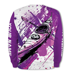 Custom Name Kayaking Purple All Over Print Shirt