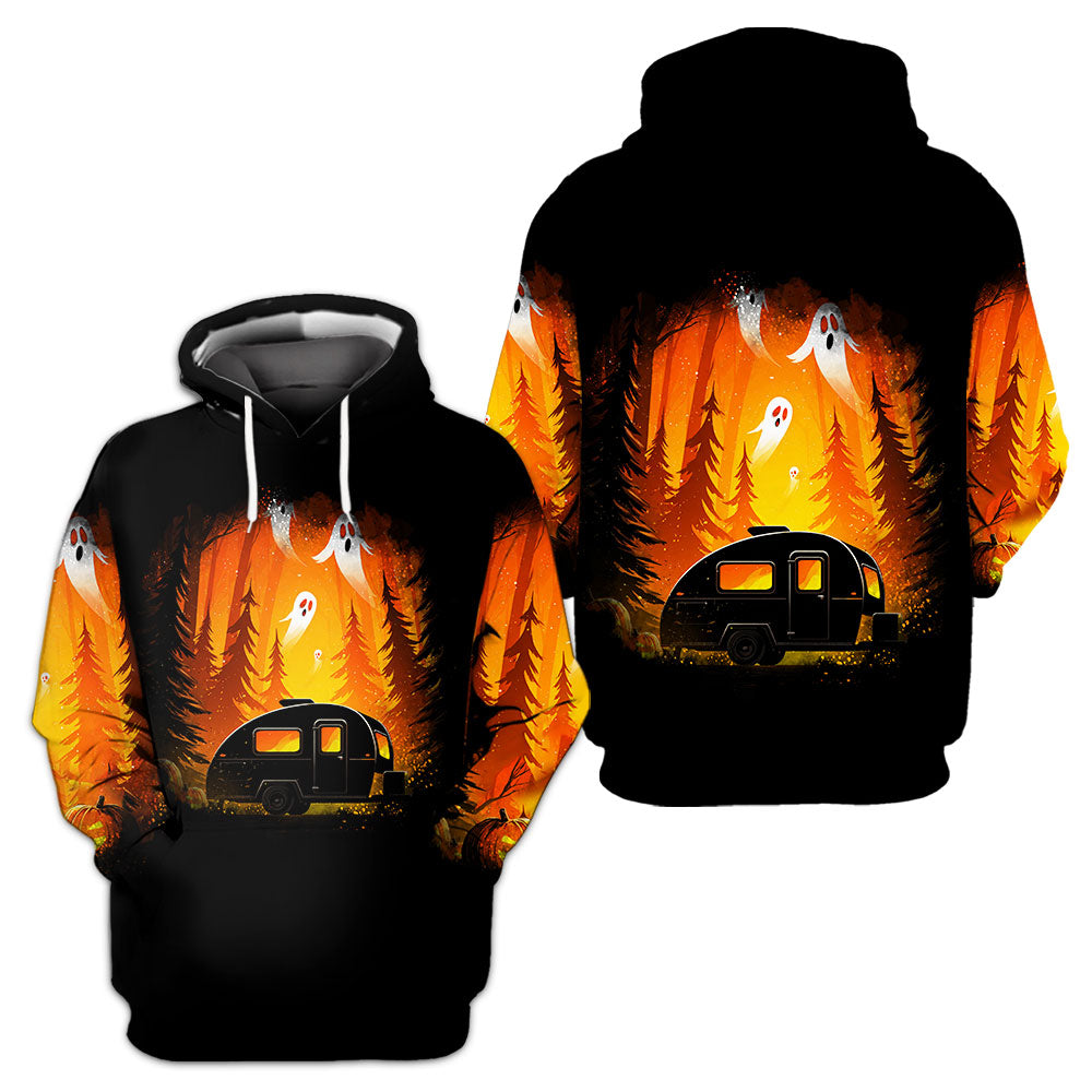 Horror Campfire In The Wild All Over Print Shirt