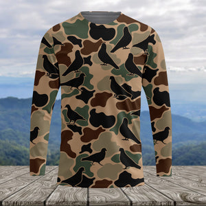 Dove Bird Camouflage Pattern All Over Print Shirt