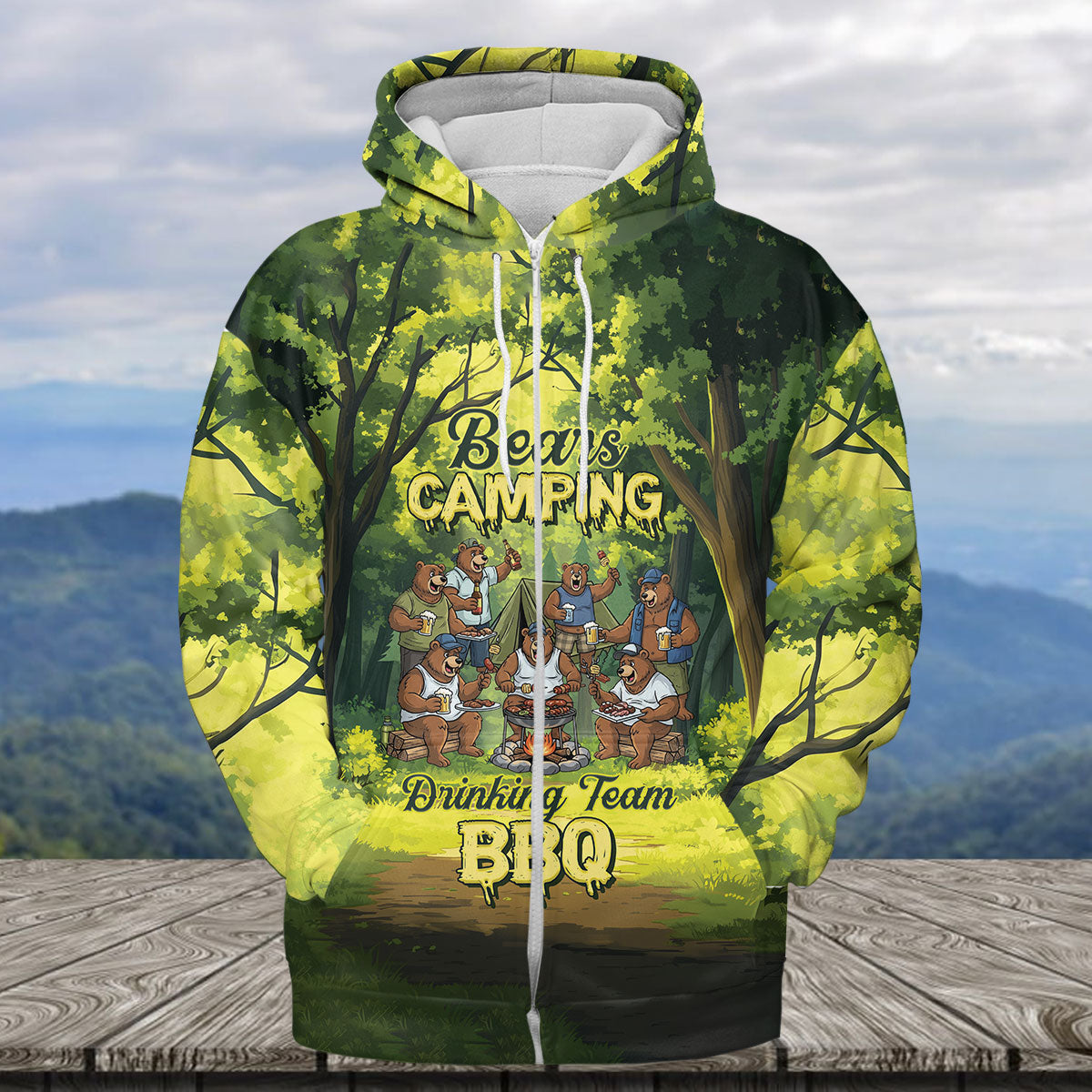 Bear Family BBQs All Over Print Shirt