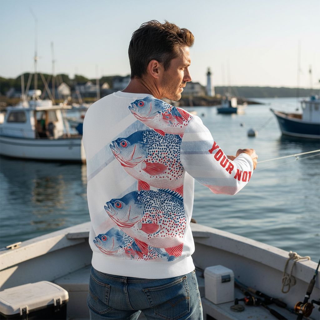 Custom Name Crappie Fish America All Over Print Shirt