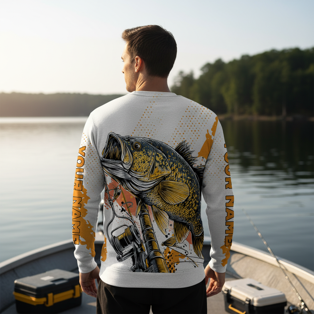 Custom Name Crappie Fish Orange All Over Print Shirt