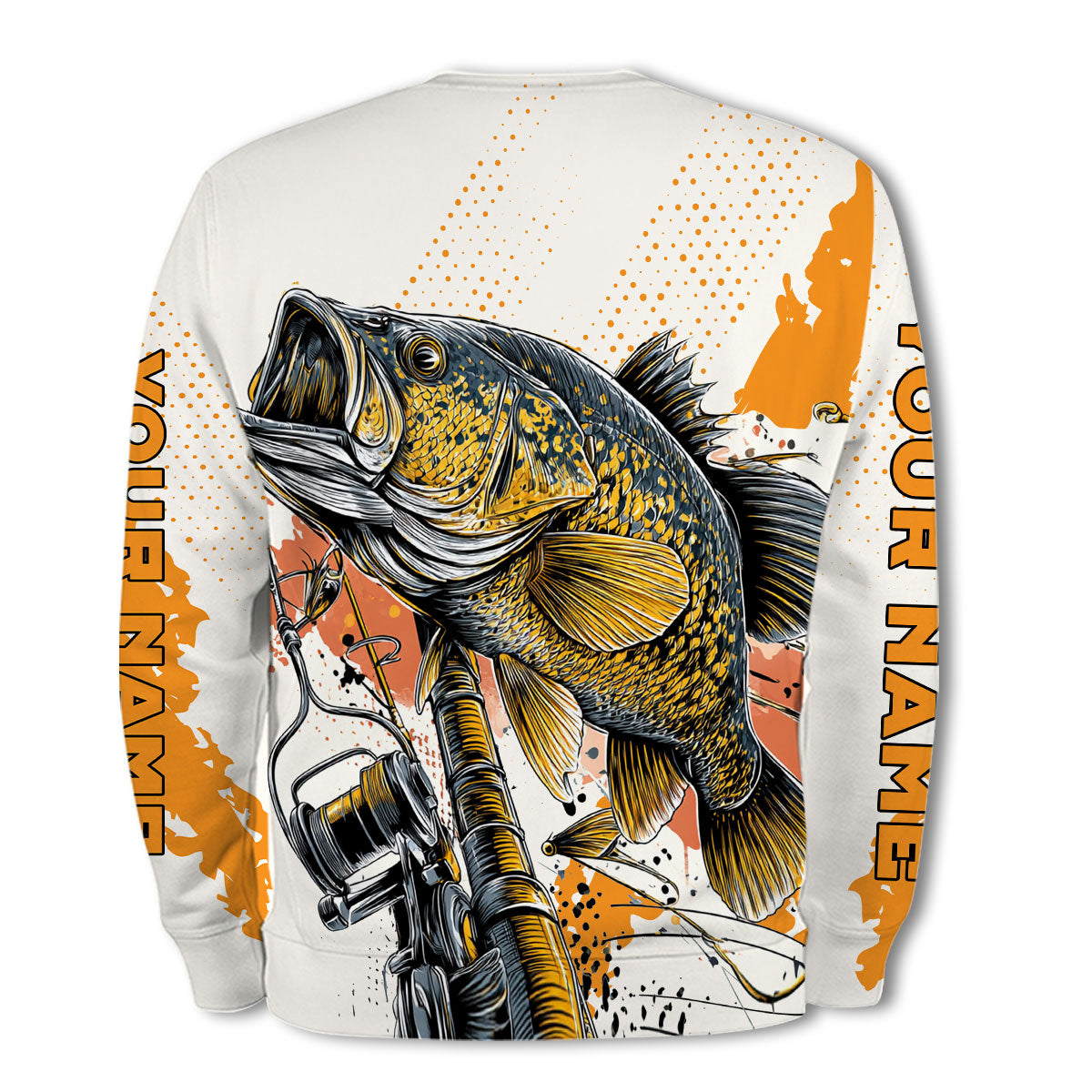 Custom Name Crappie Fish Orange All Over Print Shirt