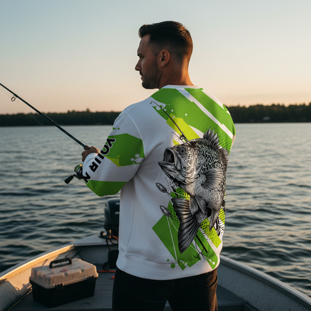 Custom Name Crappie Fish Green All Over Print Shirt