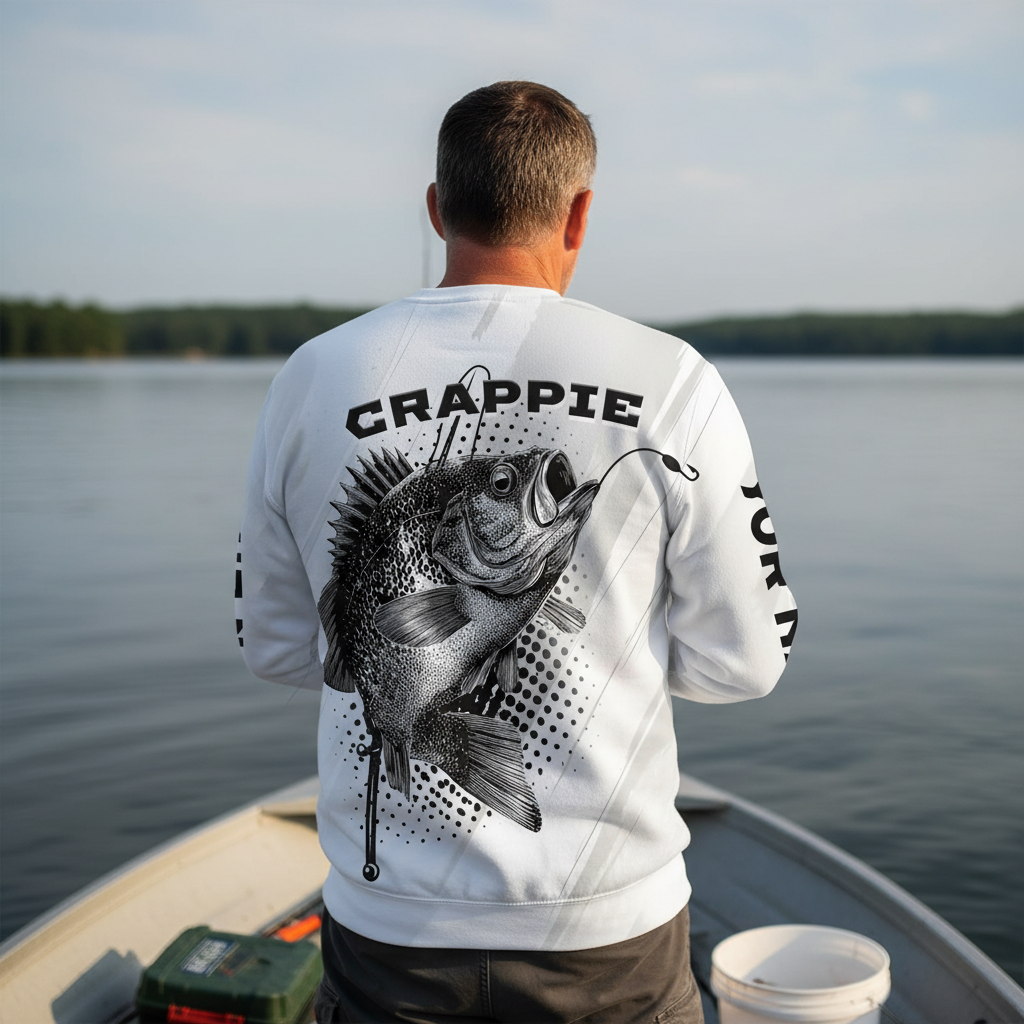 Custom Name Crappie Fish Gray All Over Print Shirt