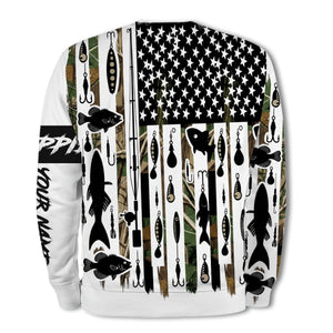 Custom Name Crappie Fish Black All Over Print Shirt
