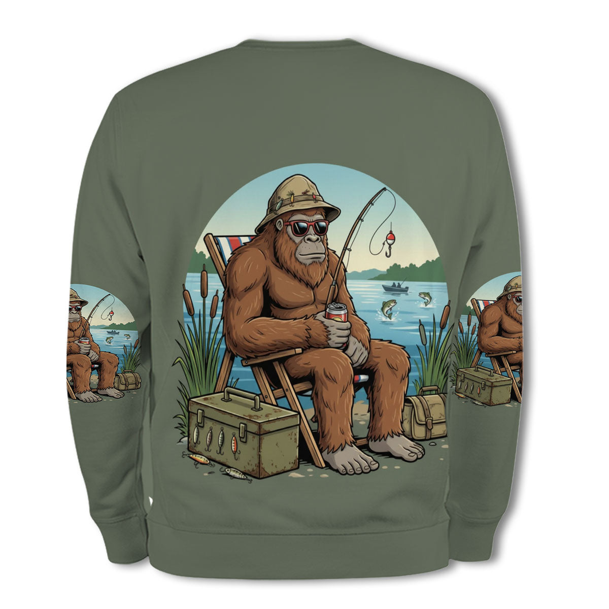 I'd Rather Be Fishing Bigfoot All Over Print Shirt