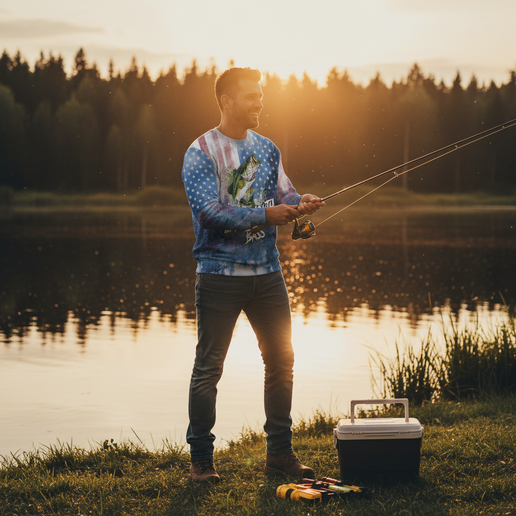 Largemouth Bass American Flag All Over Print Shirt