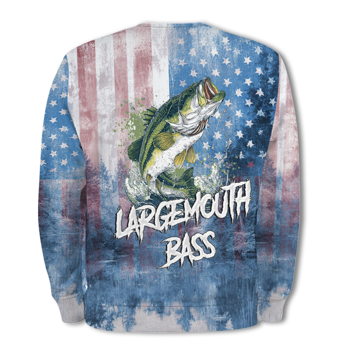 Largemouth Bass American Flag All Over Print Shirt