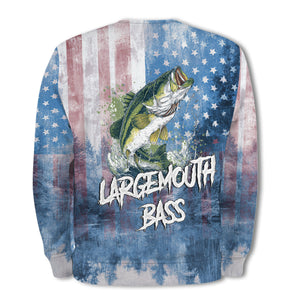 Largemouth Bass American Flag All Over Print Shirt