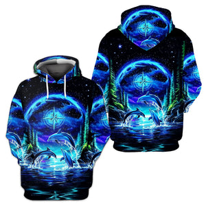 Peace Sea Happy Dolphins All Over Print Shirt