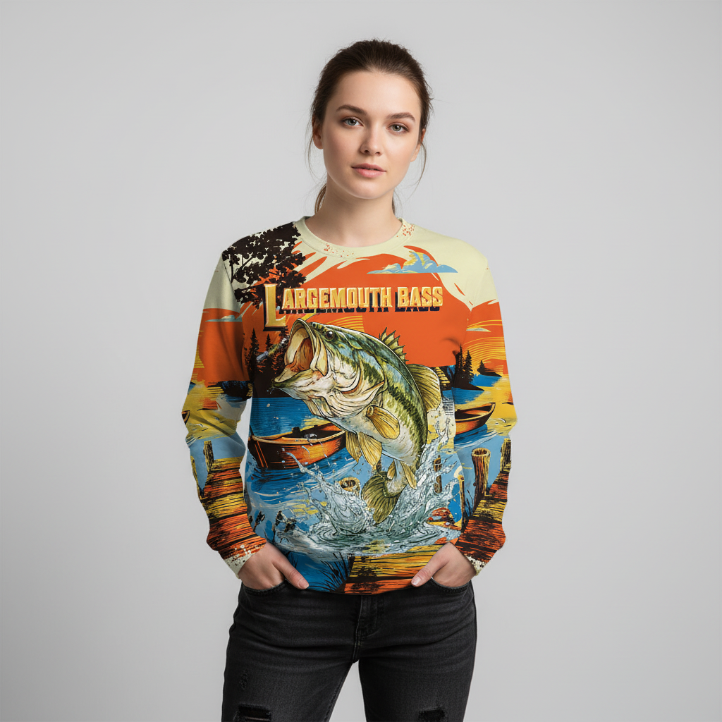 Largemouth Bass Jumping All Over Print Shirt