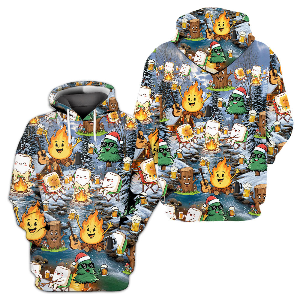 Camping Drinking Beer Party All Over Print Shirt
