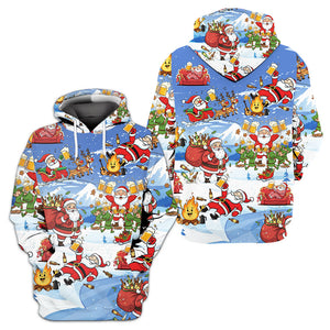 Santa Camping Funny All Over Print Shirt