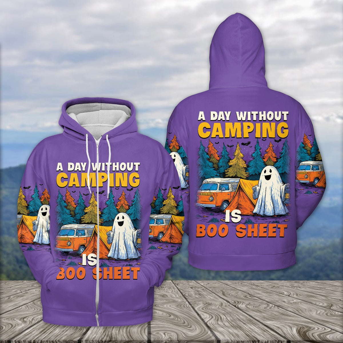 Halloween Camping Ghost – A Day Without Camping Is Boo Sheet All Over Print Shirt