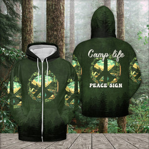 Camp Life Peace Sign All Over Print Shirt