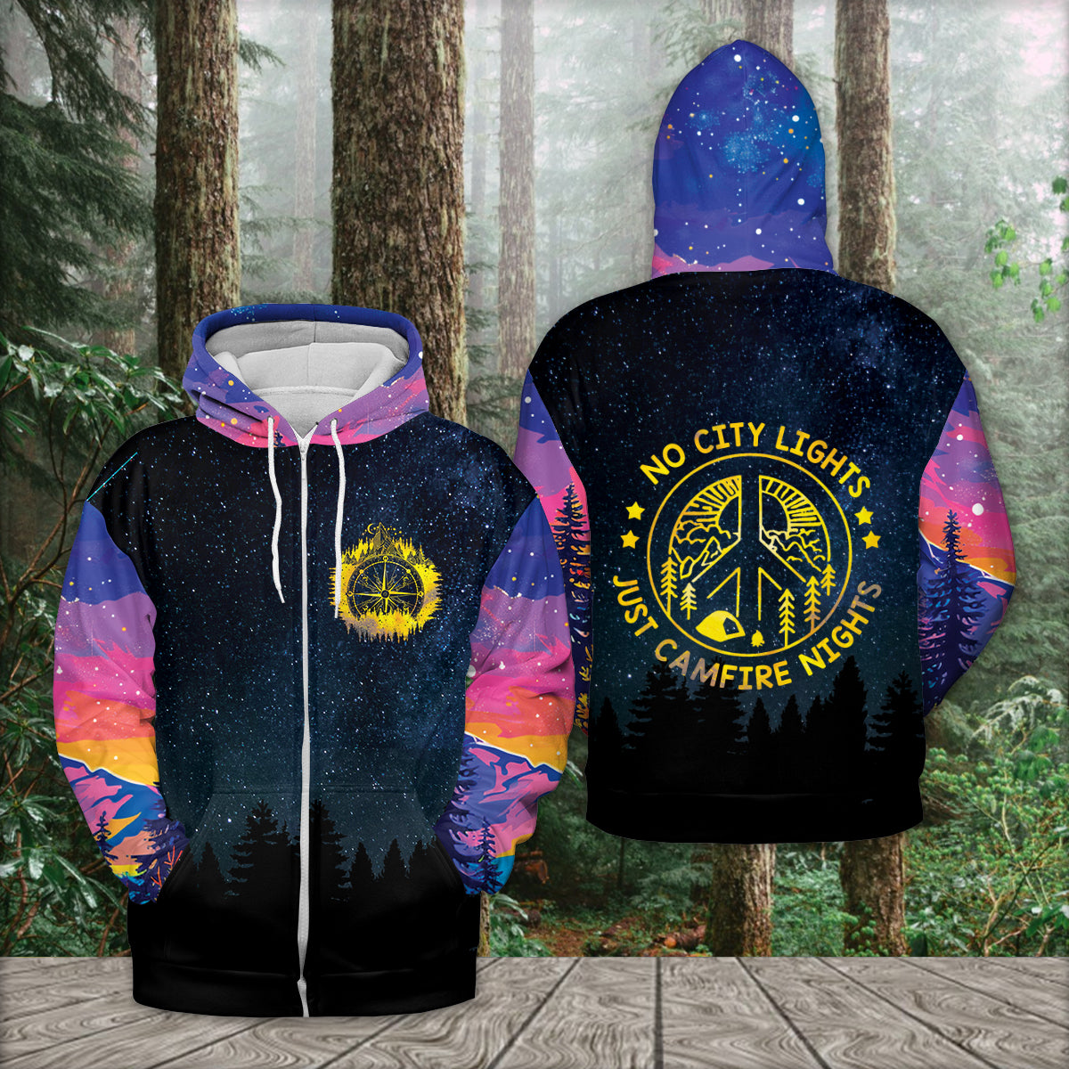 Camping No City Lights Just Campfire Nights All Over Print Shirt