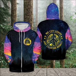 Camping No City Lights Just Campfire Nights All Over Print Shirt