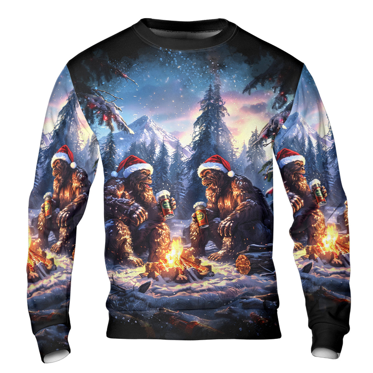 Bigfoot Making Memories One Campfire At A Time Christmas All Over Print Shirt